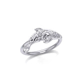A gift of solitude Silver Orca Whale Filigree Ring TRI1797 - ring